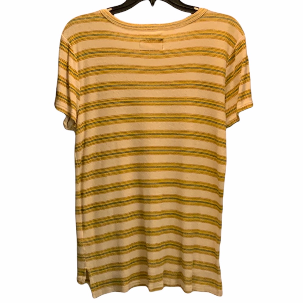 Current/Elliott Long Pocket Tee Wayfarer Stripe T-Shirt Top - Picture 4 of 5